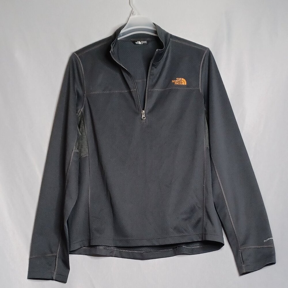 The North Face Flash Dry Top Mens Large Dark Gray 1/4 Zip Long Sleeve Activewear - Picture 3 of 9